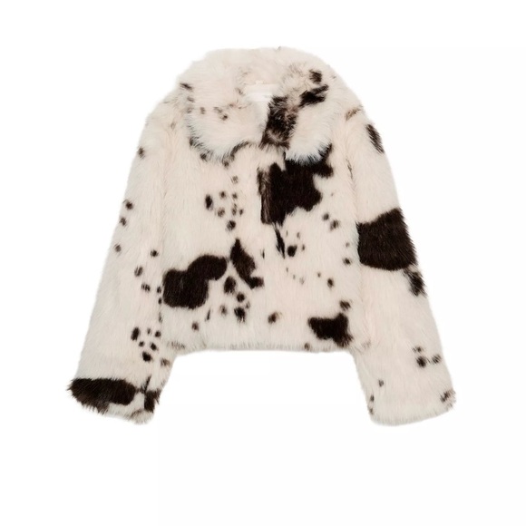 Zara Jackets & Blazers - SHORT FAUX FUR ANIMAL PRINT COAT